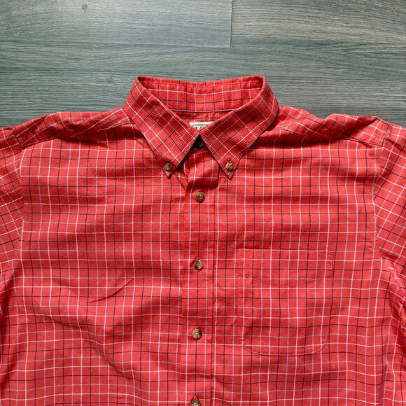 L.L. Bean Men's Comfort Stretch Chambray Shirt - Orange - Picture 2 of 5